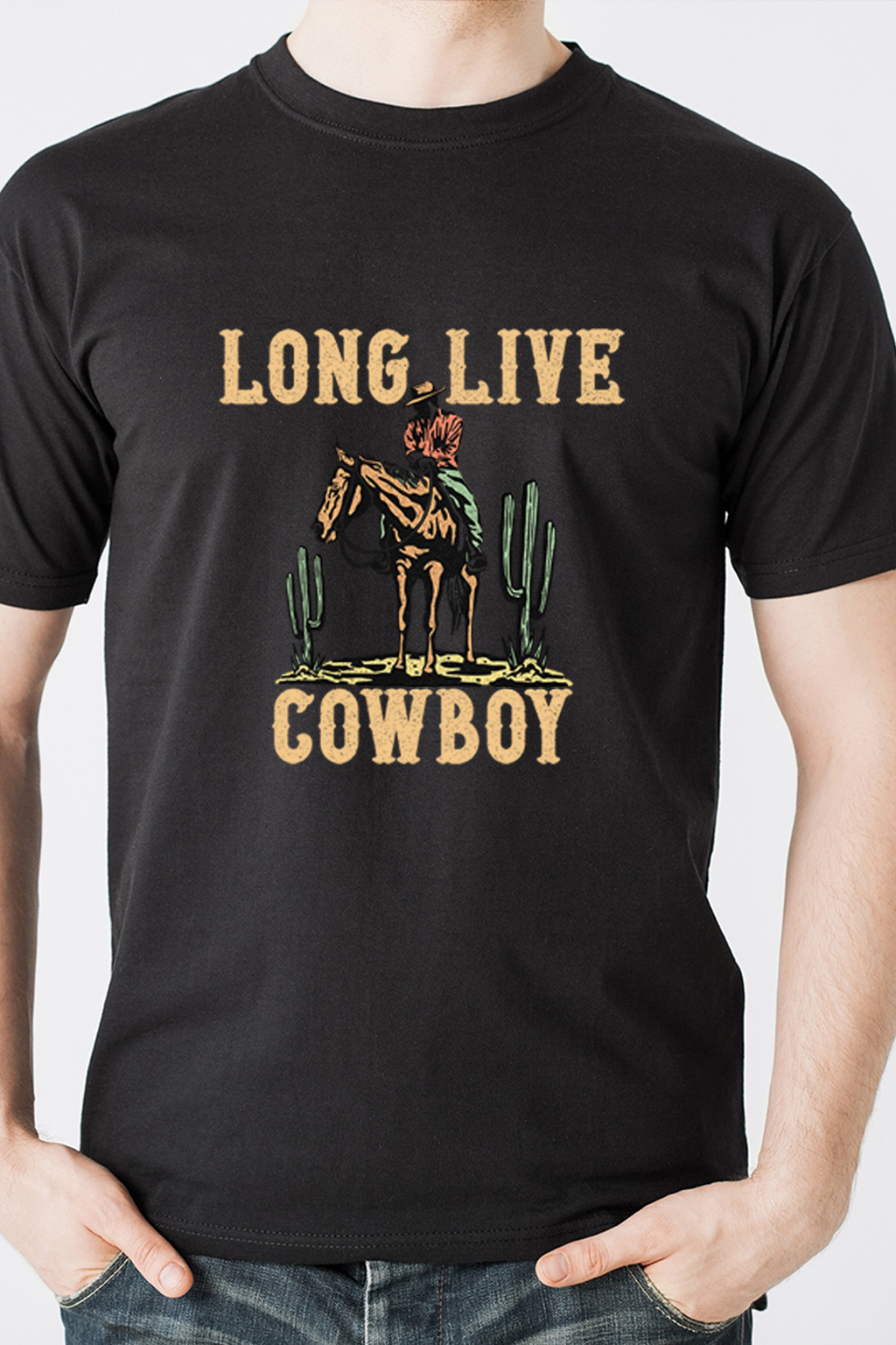 Long LIve Cowboy, T-shirtfountain, Cowboy, Country, Country Music