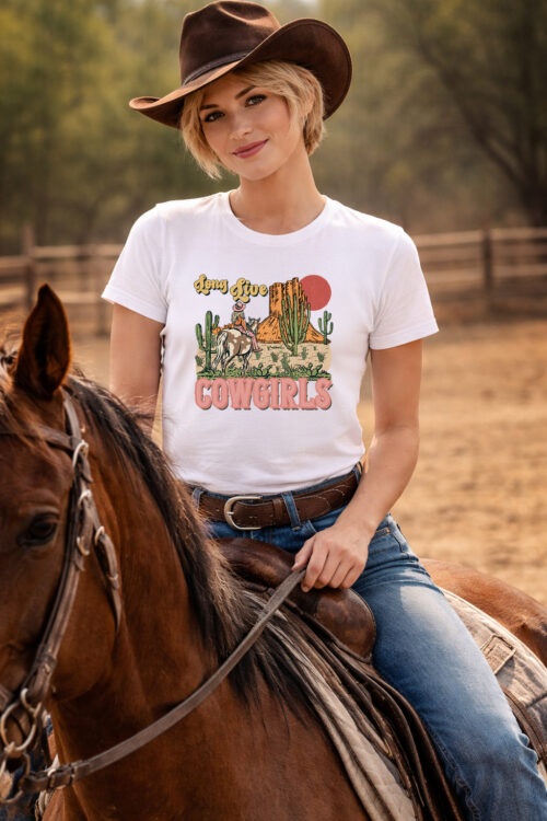 Long LIve Cowgirls, Country Music, Cowgirl, T-shirtfountain.nl, Rodeo, Western Riding