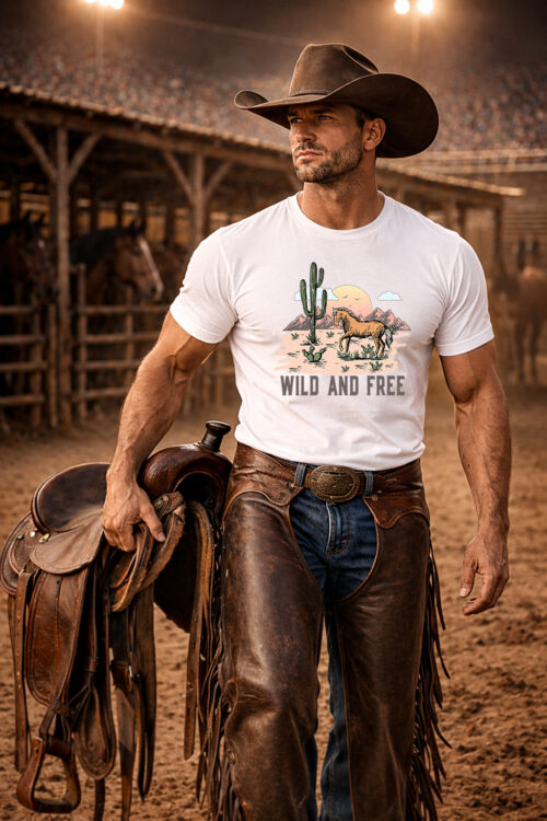 Wild and Free, T-shirtfountain.nl, Cowboy, Cowgirl, Quotes