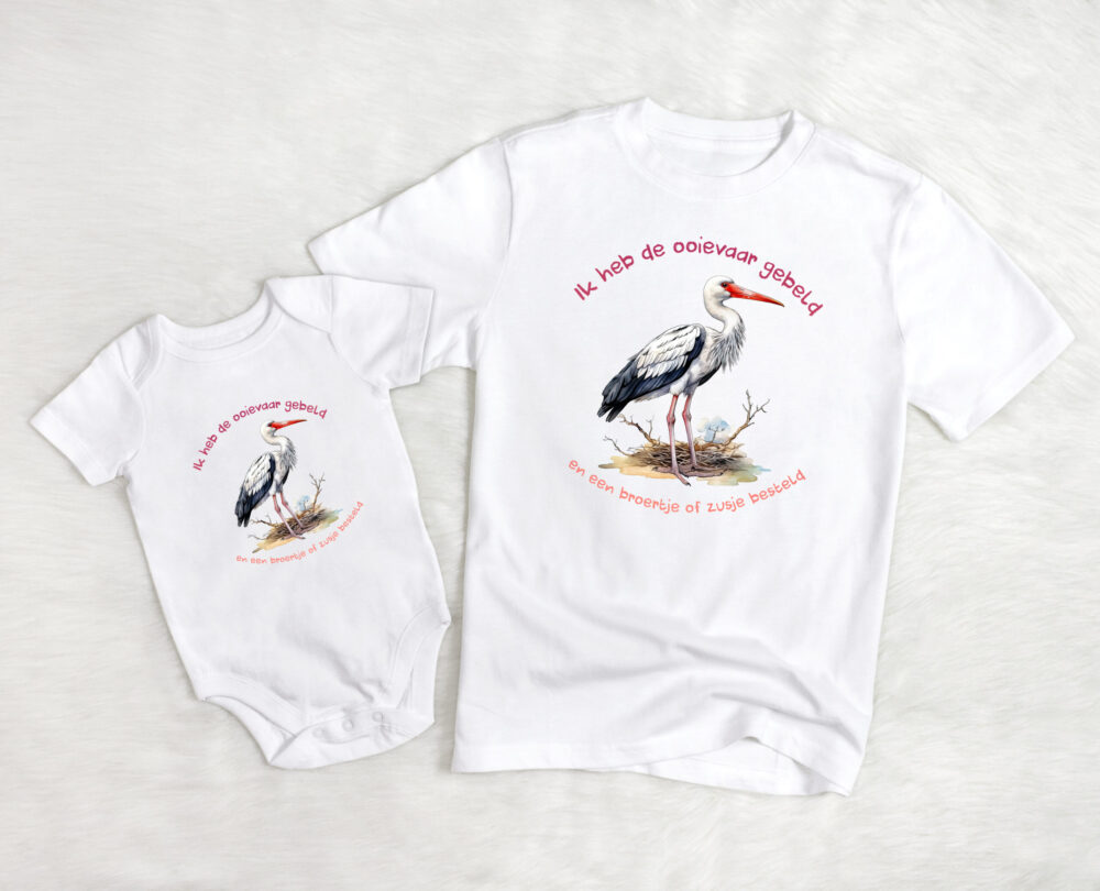 Ik heb de ooievaar gebeld, T-shirtfountain.nl, kindercollectie