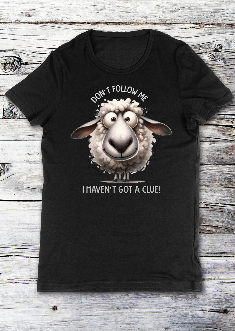Don't Follow Me, T-shirtfountain.nl, sheep, animals