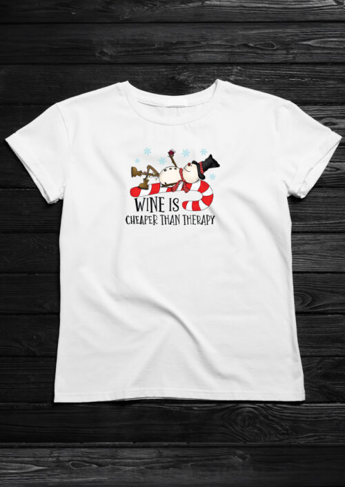 Wine is Cheaper than Therapy (2), T-shirtfountain.nl, t-shirts bedrukken, kerst