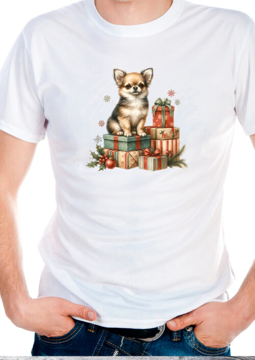 Christmas Chihuahua, t-shirtfountain.nl, kerst, t-shirt bedrukken