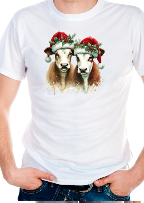 Christmas Cows with hats, t-shirtfountain.nl, t-shirtbedrukken, kerst