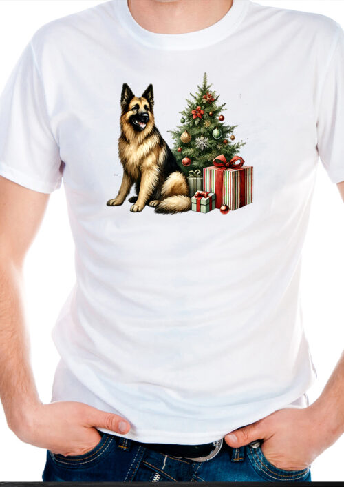 Christmas German Shepherd, t-shirtfountain.nl, t-shirtbedrukken, kerst