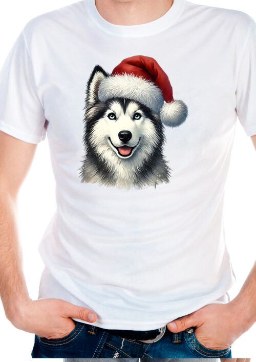 Christmas Husky, t-shirtfountain.nl, t-shirtbedrukken, kerst