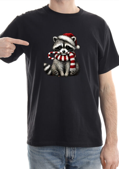 Christmas Raccoon, t-shirtfountain.nl, t-shirtbedrukken, kerst