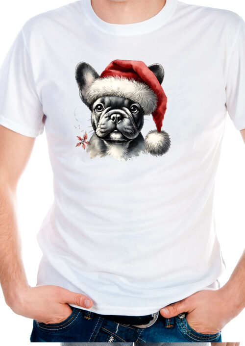 Christmas Frenchie, t-shirtfountain.nl, t-shirtbedrukken, kerst