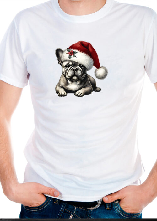 Christmas Frenchie, t-shirtfountain.nl, t-shirtbedrukken, kerst