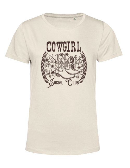 Cowgirl Collection: Cowgirl Social Club (off white), cowgirl, country, t-shirts, dtf-transfer, special edition