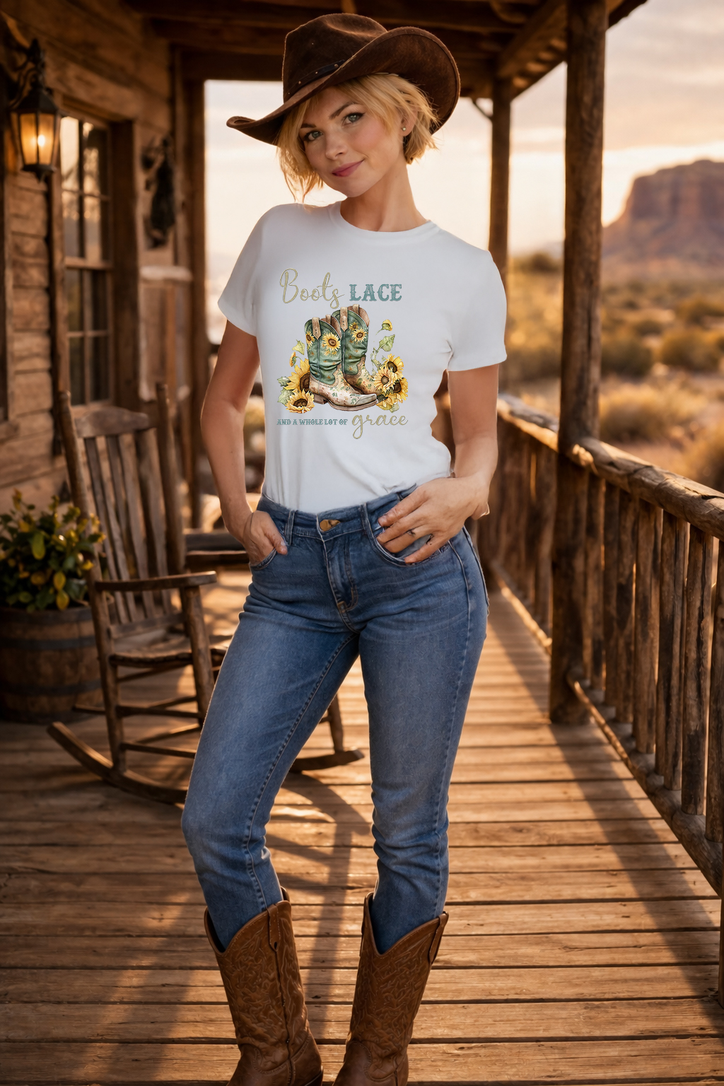 Boots and Lace, T-shirtfountain, Cowgirl, Country, Country Music